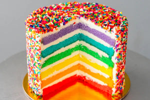 rainbow cake presentation
