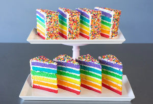 rainbow cake multiple slices
