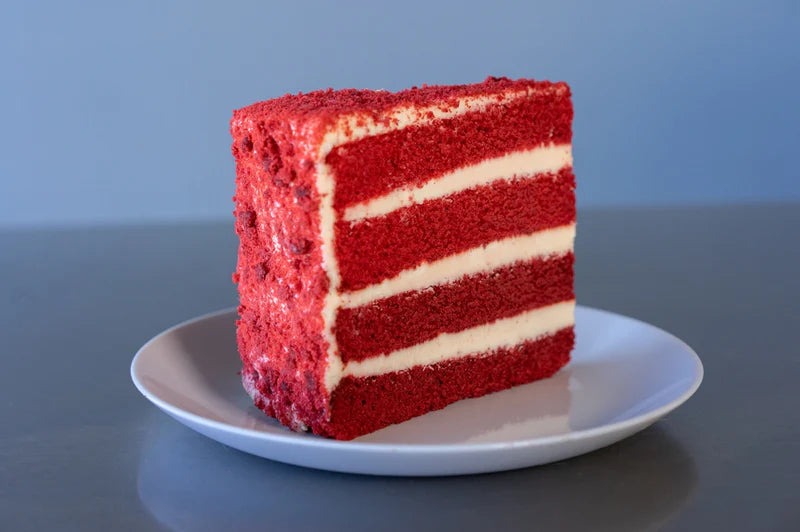 red velvet cake multiple slices